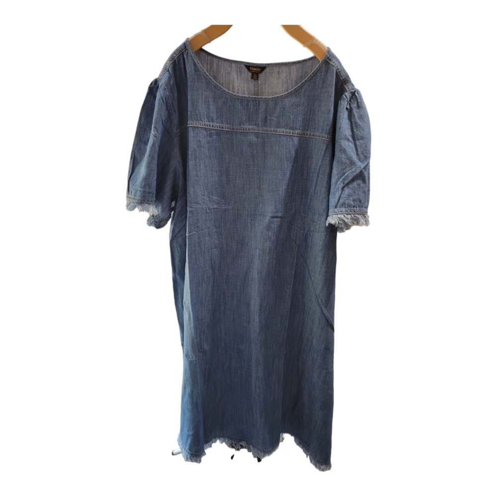 Maree Pour Toi Lightweight Chambray Tunic‎ with Fringe Sz 24 NWT $129